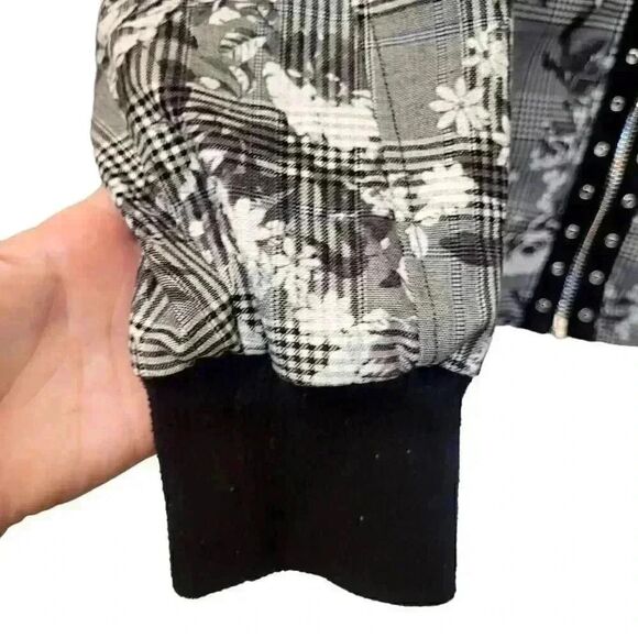 Rachel Roy Women's Black & White Poly/Viscose/Spandex Baldwin Bomber Jacket - Picture 6 of 13